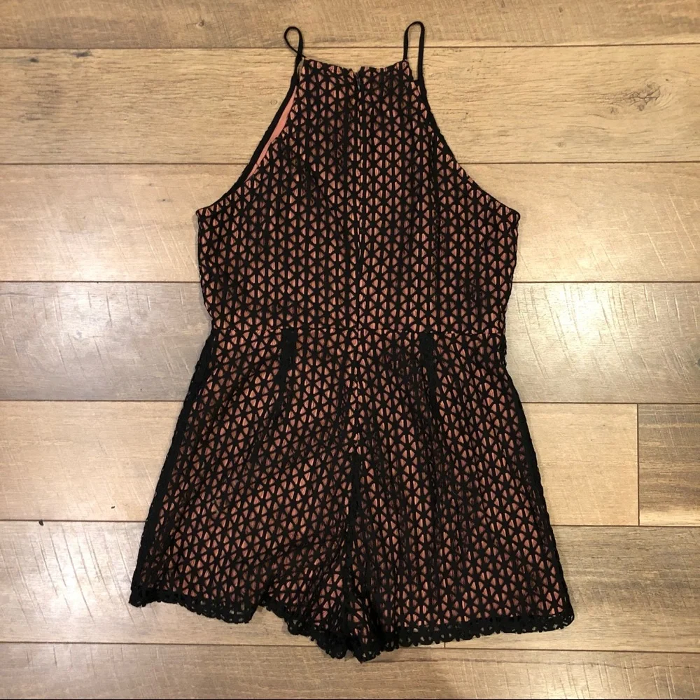 Astr Spaghetti Strap Lace Overlay Romper - Picture 5 of 6